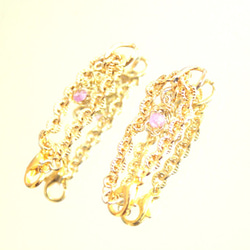 pink sapphire earrings ＋present 2枚目の画像