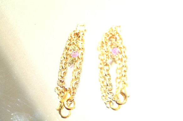 pink sapphire earrings ＋present 3枚目の画像