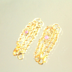 pink sapphire earrings ＋present 4枚目の画像