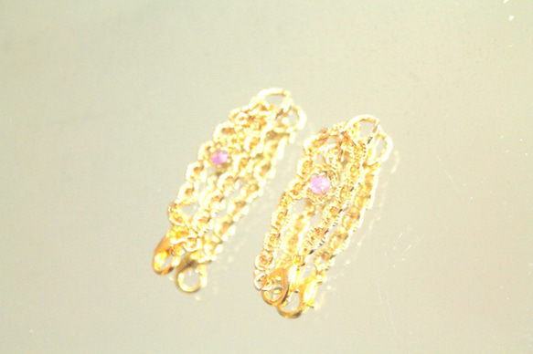 pink sapphire earrings ＋present 4枚目の画像