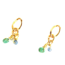 Emerald & sapphire earrings +"ruby"present 1枚目の画像