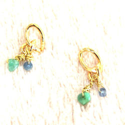 Emerald & sapphire earrings +"ruby"present 9枚目の画像