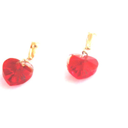 -k18gp-mini heart earrings +"sapphire"present 1枚目の画像