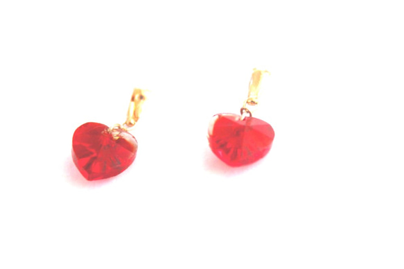 -k18gp-mini heart earrings +"sapphire"present 1枚目の画像