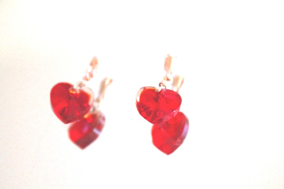 -k18gp-mini heart earrings +"sapphire"present 3枚目の画像