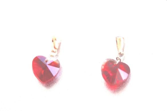 -k18gp-mini heart earrings +"sapphire"present 4枚目の画像