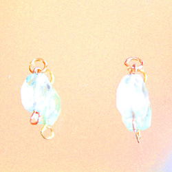 -k18gp- green_amethyst earrings + "sapphire"present 2枚目の画像