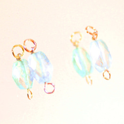 -k18gp- green_amethyst earrings + "sapphire"present 3枚目の画像