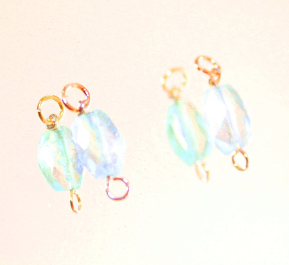 -k18gp- green_amethyst earrings + "sapphire"present 3枚目の画像