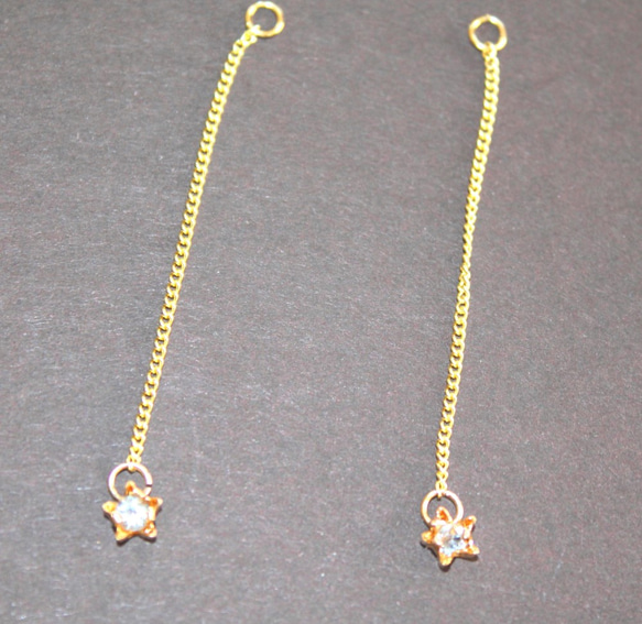 Creema限定 Swiss Blue Topaz 14kgf -hoshi- earrings   ＋sapphire 1枚目の画像