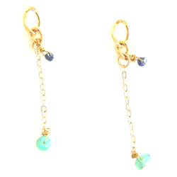 Creema限定 EMERALD & SAPPIRE k18gp & 14kgf earrings+present 2枚目の画像