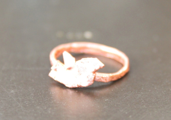 春の小鳥 copper ring... +"sapphire" present 1枚目の画像