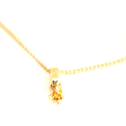 Golden sapphire charm necklace +"ruby"present 2枚目の画像