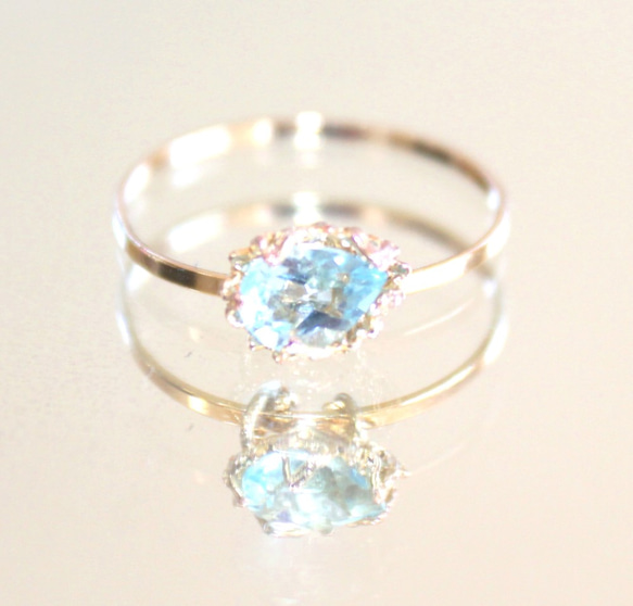 Blue Topaz Ring　+"ruby"present 1枚目の画像