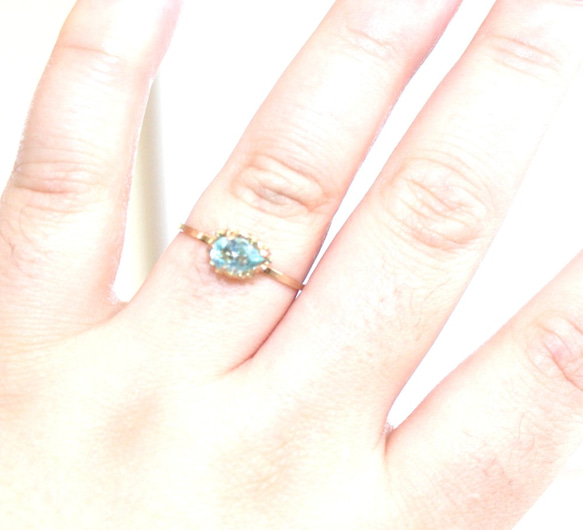 Blue Topaz Ring　+"ruby"present 3枚目の画像