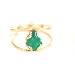 k18  Emerald Ring　おまけちがい　＋"ruby"present 2枚目の画像