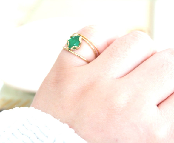 k18  Emerald Ring　おまけちがい　＋"ruby"present 4枚目の画像