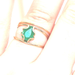 k18  Emerald Ring　おまけちがい　＋"ruby"present 5枚目の画像