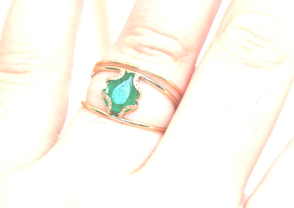 k18  Emerald Ring　おまけちがい　＋"ruby"present 5枚目の画像