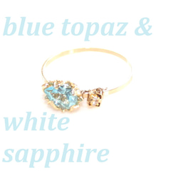~SP~ blue topaz & white sapphire ring +ruby 2枚目の画像