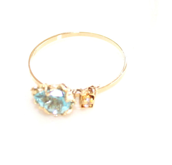 ~SP~ blue topaz & white sapphire ring +ruby 3枚目の画像