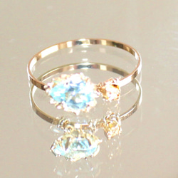 ~SP~ blue topaz & white sapphire ring +ruby 4枚目の画像