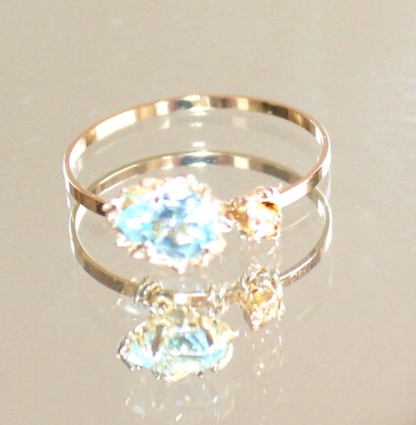 ~SP~ blue topaz & white sapphire ring +ruby 4枚目の画像