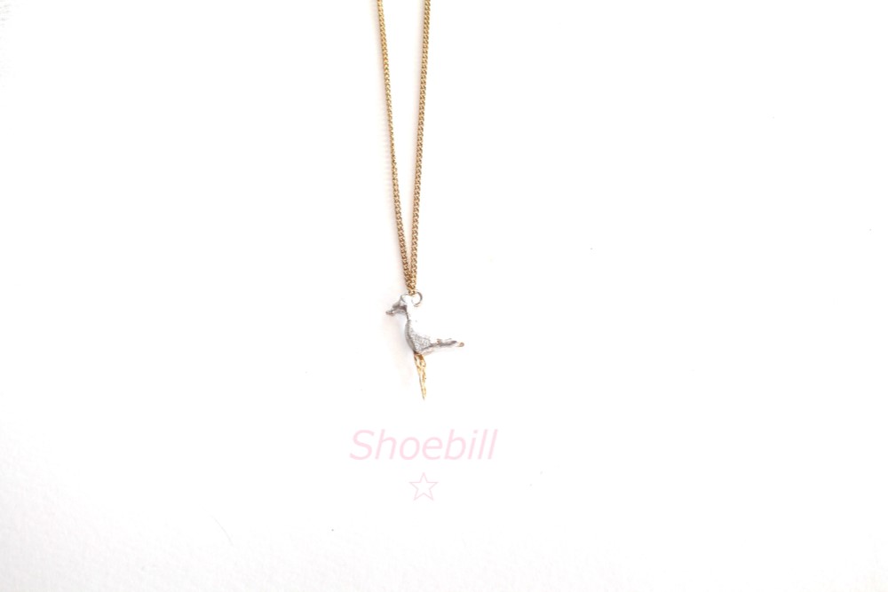 silverハシビロコウさんネックレス-14kgf- +ruby