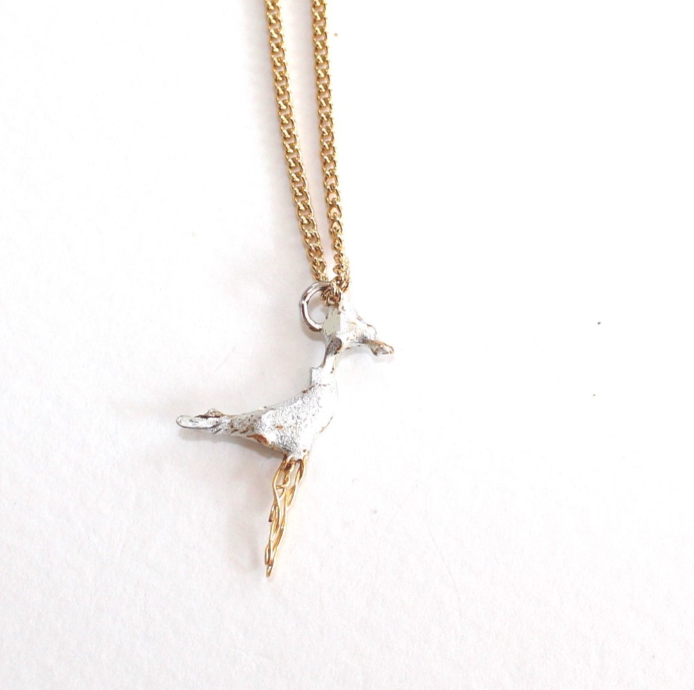 silverハシビロコウさんネックレス-14kgf- +ruby