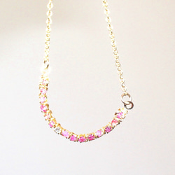 -Diamond & Ruby- Necklace K10　ロングチェーンバージョン 3枚目の画像