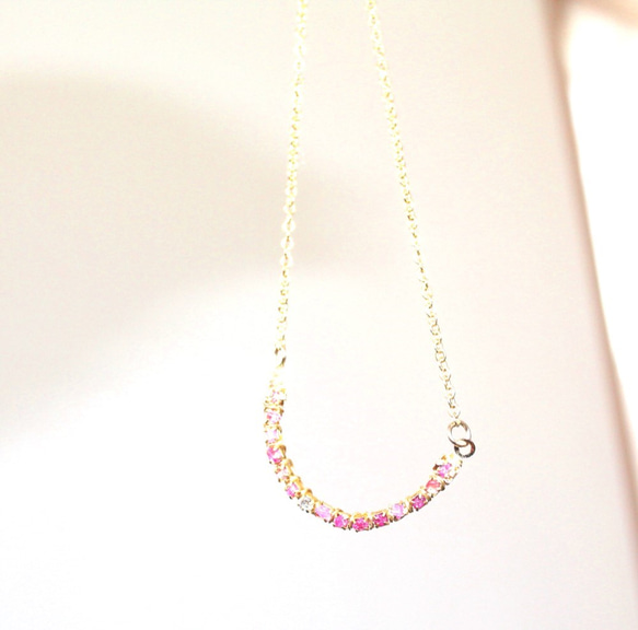 -Diamond & Ruby- Necklace K10　ロングチェーンバージョン 4枚目の画像