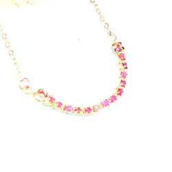 -Diamond & Ruby- Necklace K10　ロングチェーンバージョン 6枚目の画像