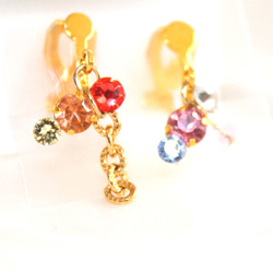 -k18gp- bijoux earrings ver,4 pikapika + ruby ring 1枚目の画像