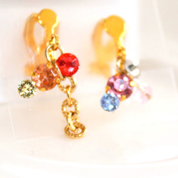 -k18gp- bijoux earrings ver,4 pikapika + ruby ring 2枚目の画像