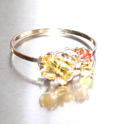 Beryl & green garnet & sapphire ring + k18 original necklace 3枚目の画像