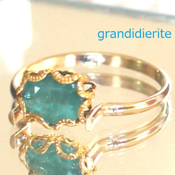 ☆2set☆ grandidierite ring & -3 × k18- necklace 1枚目の画像