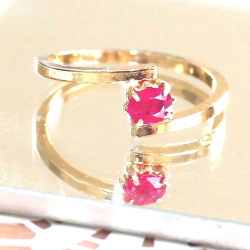 Ruby ring＋K18 or k24gp 指輪・リング guinomi☆nyaririchan 通販 