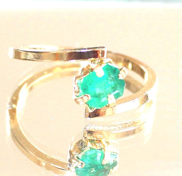 Emerald ring -stylish-＋K18 or k24gp 2枚目の画像