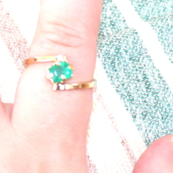 Emerald ring -stylish-＋K18 or k24gp 4枚目の画像