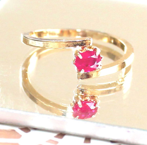 ☆2set☆ ３ × k18 bracelet & ruby ring　 3枚目の画像