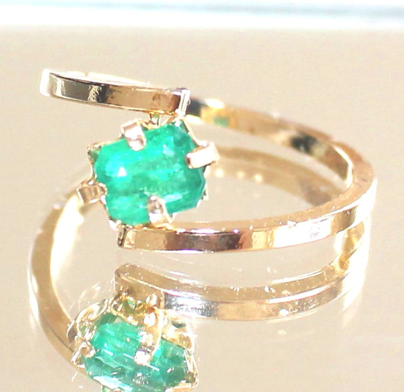 ☆2set☆ ３ × k18 bracelet & emerald ring 3枚目の画像