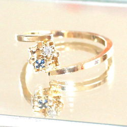 ☆2set☆ ３ × k18 bracelet & -diamond & blue sapphire- ring 3枚目の画像