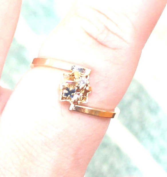☆2set☆ ３ × k18 bracelet & -diamond & blue sapphire- ring 4枚目の画像
