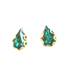 -k18gp- ☆vintage glass christmas☆tree drop earrings 3枚目の画像