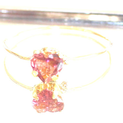 うっしー様　専用☆彡　Autumn Heart Pink Tourmaline -k10- Ring ＋ ruby 2枚目の画像