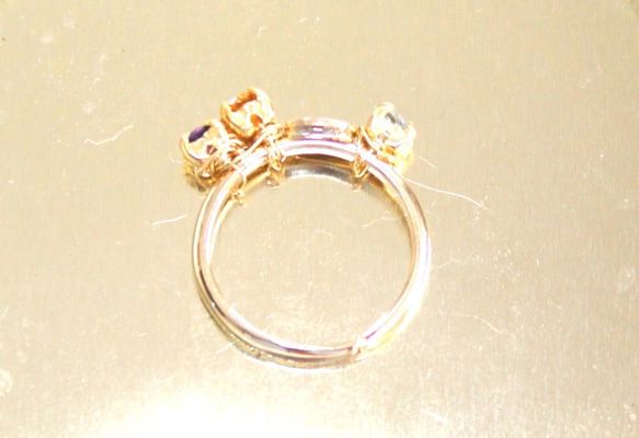 k18 antique stylish unique ring +"ruby"present 2枚目の画像