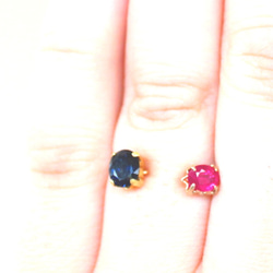 k18 フォークリング ~ blue sapphire & ruby ~ 2枚目の画像