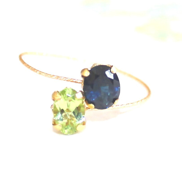 k18 フォークリング ~ sapphire & peridot ~ 1枚目の画像