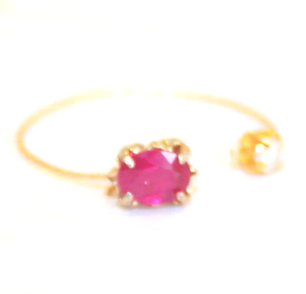 k18gold ~ diamond & ruby ~ フォークリング