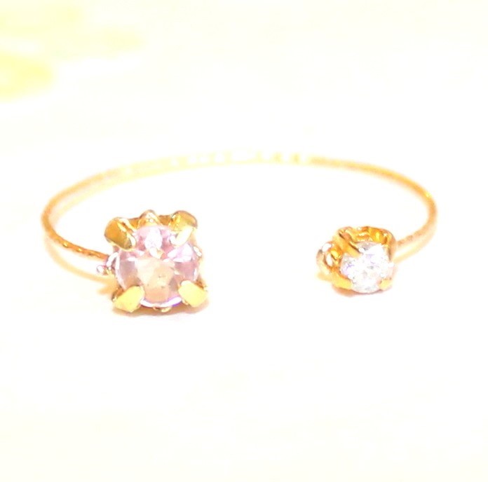 k18 gold ~ diamond & 桜 pink spinel ~ フォークリング 26,980円